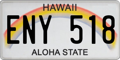 HI license plate ENY518