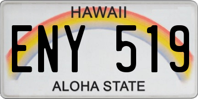 HI license plate ENY519