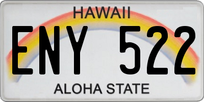 HI license plate ENY522