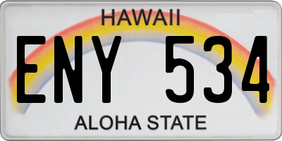 HI license plate ENY534