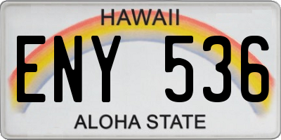 HI license plate ENY536