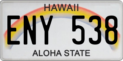 HI license plate ENY538