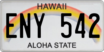 HI license plate ENY542