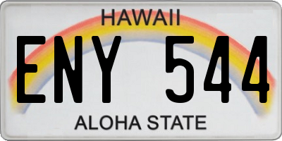 HI license plate ENY544