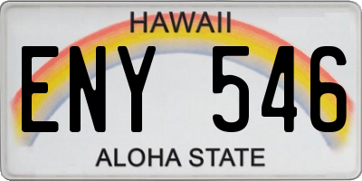 HI license plate ENY546