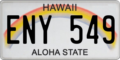 HI license plate ENY549