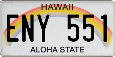 HI license plate ENY551