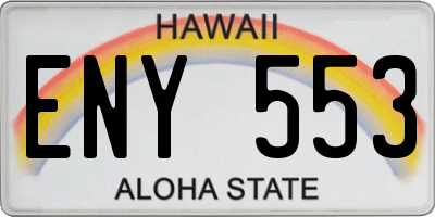 HI license plate ENY553