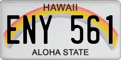 HI license plate ENY561