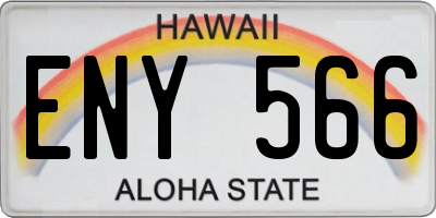 HI license plate ENY566