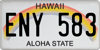 HI license plate ENY583