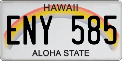 HI license plate ENY585