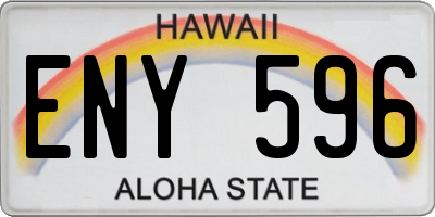 HI license plate ENY596