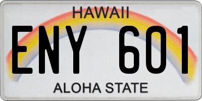 HI license plate ENY601