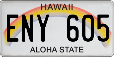 HI license plate ENY605