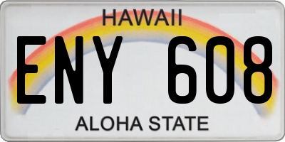 HI license plate ENY608