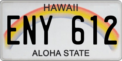 HI license plate ENY612