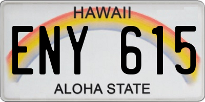 HI license plate ENY615