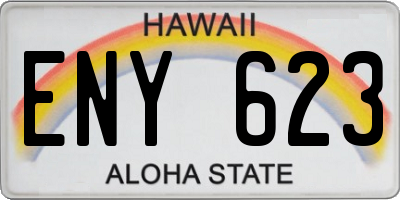HI license plate ENY623