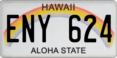 HI license plate ENY624