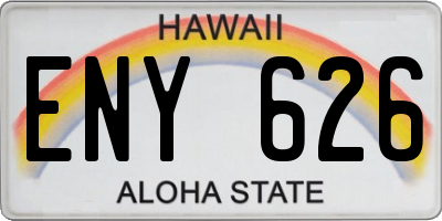 HI license plate ENY626