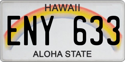 HI license plate ENY633