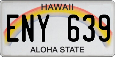 HI license plate ENY639