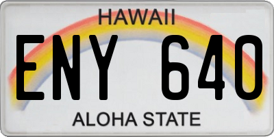 HI license plate ENY640