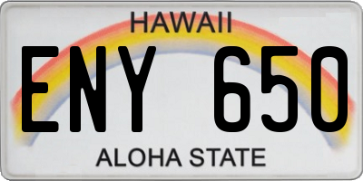 HI license plate ENY650