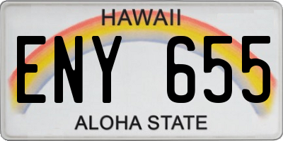 HI license plate ENY655