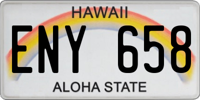 HI license plate ENY658