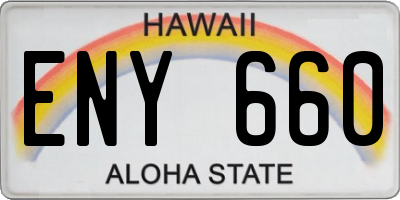 HI license plate ENY660