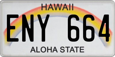 HI license plate ENY664