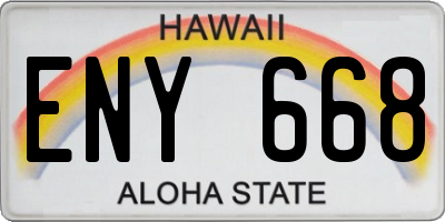 HI license plate ENY668