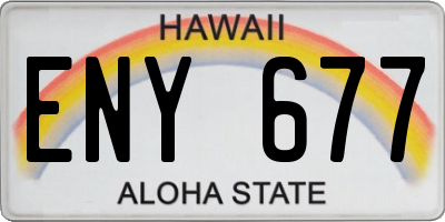 HI license plate ENY677