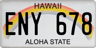 HI license plate ENY678
