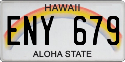 HI license plate ENY679
