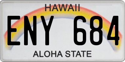 HI license plate ENY684