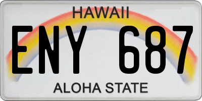 HI license plate ENY687