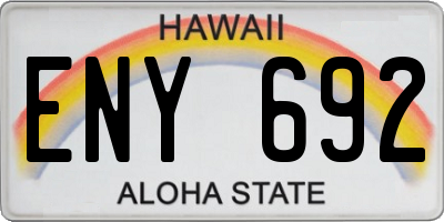 HI license plate ENY692