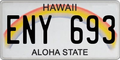 HI license plate ENY693