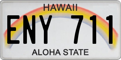 HI license plate ENY711