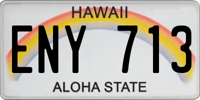 HI license plate ENY713