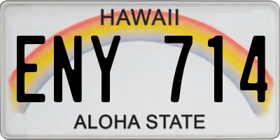 HI license plate ENY714