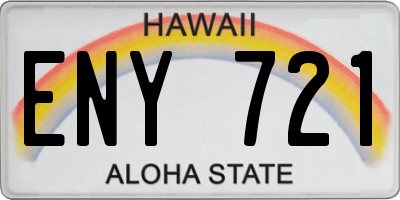 HI license plate ENY721