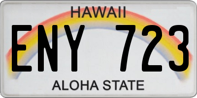 HI license plate ENY723