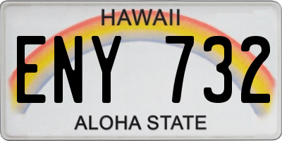 HI license plate ENY732