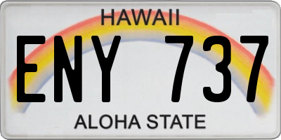 HI license plate ENY737