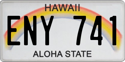 HI license plate ENY741