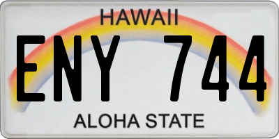 HI license plate ENY744